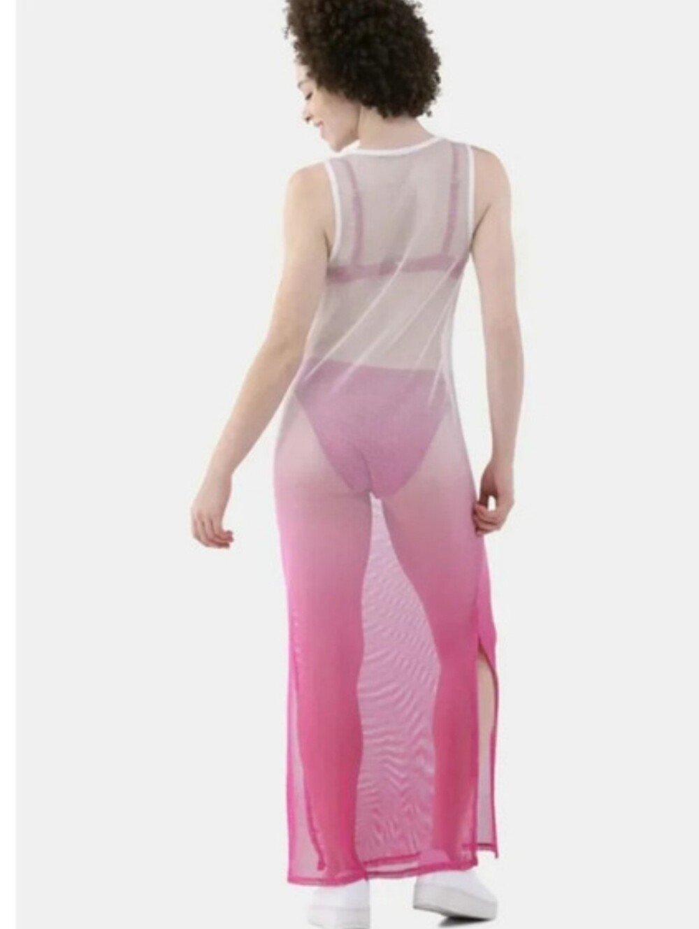 Ombre Pink Mesh Maxi Cover Up - Picture 2 of 12